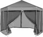 vidaXL Tente de réception pop-up hexagonale avec 6 parois latérales 3,6x3,1 m gris