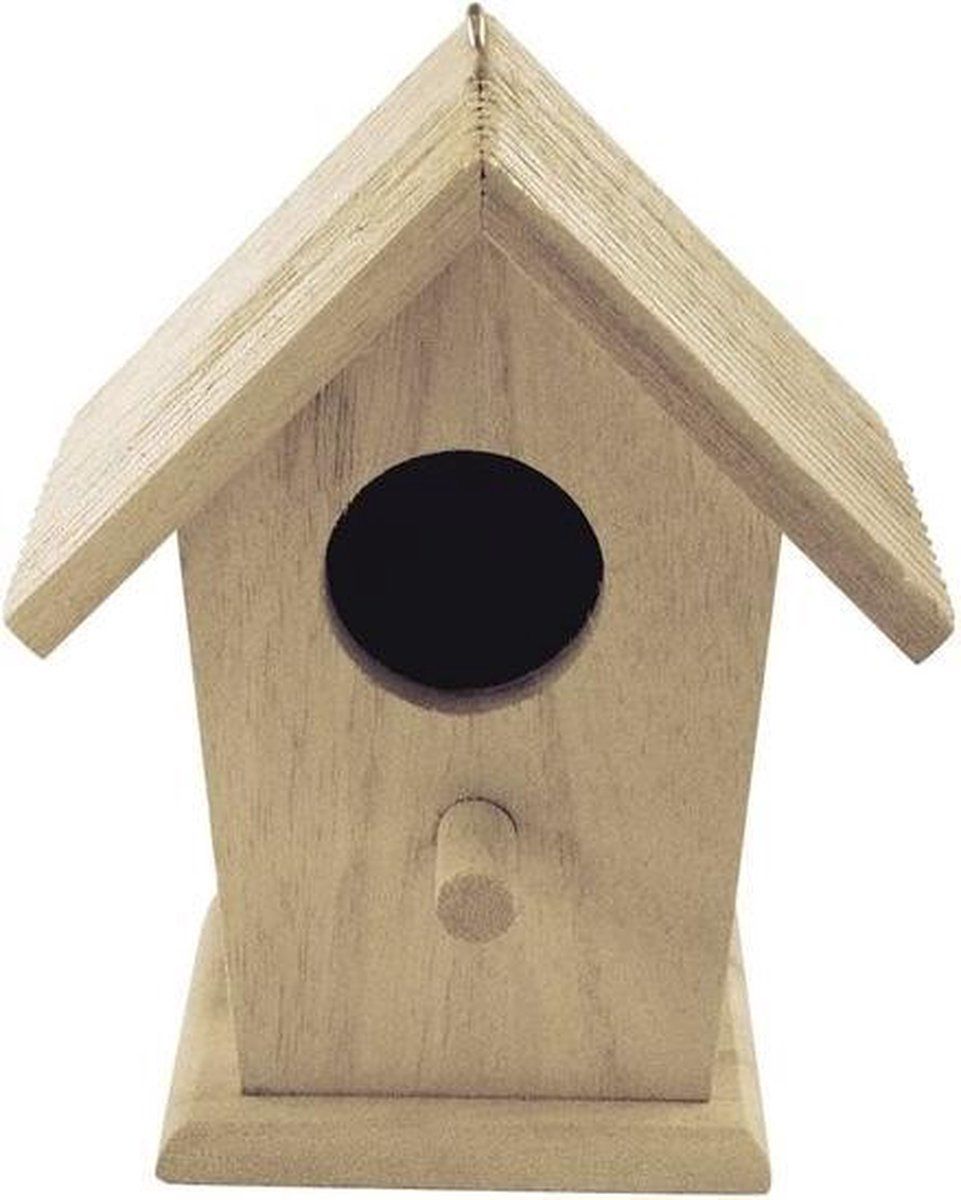 Rayher Hobby Houten vogelhuisje 12x7.5x13cm