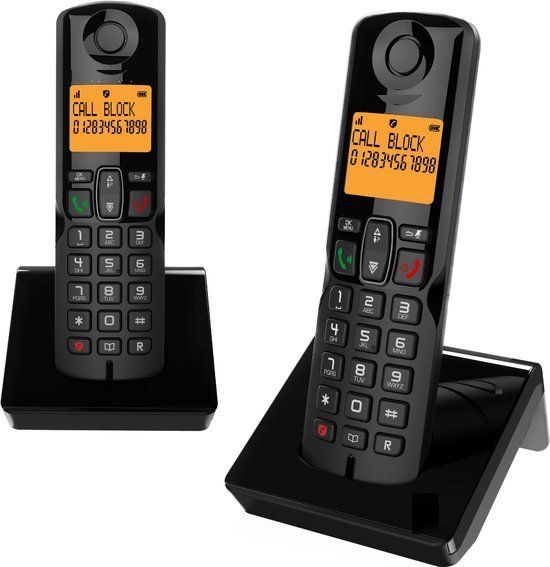 Merkloos S280 Duoset Dect Senioren Telefoon - Zwart - Nummerweergave - 2 Handsets