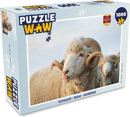 MuchoWow Puzzel Schaap - Ram - Horens - Legpuzzel - Puzzel 1000 stukjes volwassenen