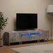 Maison Exclusive - Meuble TV LED, 3 pièces, couleur : gris béton, matériau : panneau de fibres de bois