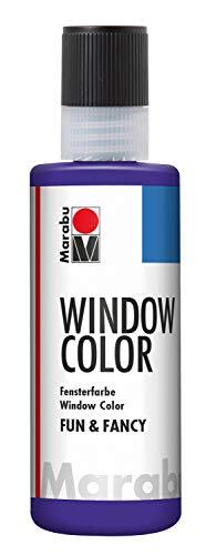 marabu 04060004251 - Window Color fun & fancy, violet 80 ml, raamverf op waterbasis, verwijderbaar op gladde oppervlakken zoals glas, spiegels, tegels en folie