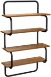 vidaXL - 4-laags - Wandplank - Oud - hout - 40 - x - 24,5 - x - 104 - cm - Bewerkt - hout