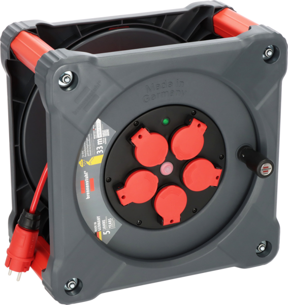 Brennenstuhl Professional KA 3110 Bouwplaats Cube 5-voudig Kabelhaspel - 33m - Rood