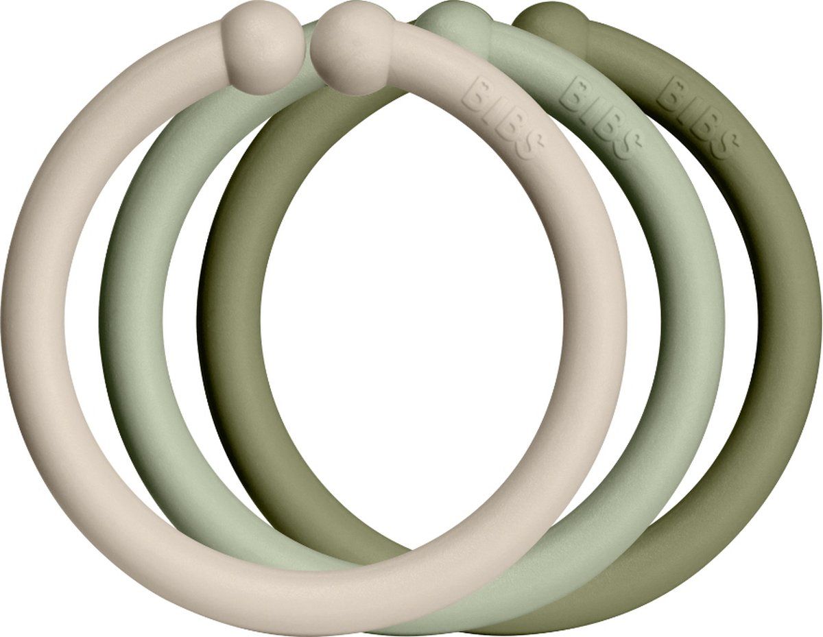 BIBS Loops - Vanille/Sage/ Olive - 12 stuks