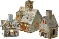 LOBERON Windlicht set van 3 Granstad antiekgrijs