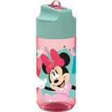 p:os Disney Minnie Mouse drinkfles voor kinderen, waterfles met geïntegreerd rietje, inhoud ca. 360 ml, lekvrij, voor school, sport en vrije tijd