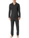 Schiesser Herenpyjama, lang, met kraag, polokraag, interlock-Selected, premium warme pyjamaset, Donkergrijs-mel._182031, 48