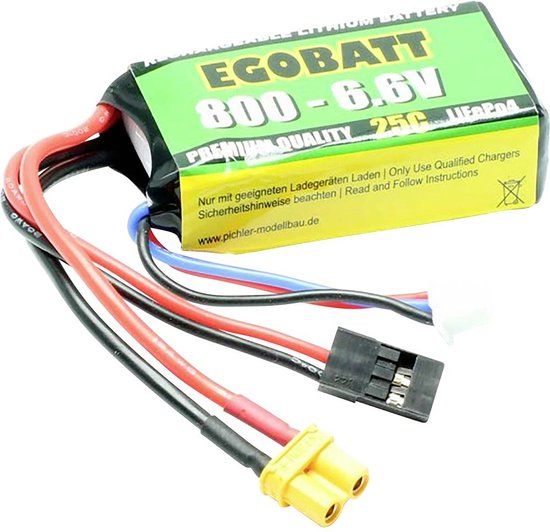 Pichler LiFe accupack 6.6 V 800 mAh - 2S 25C Softcase - JR, XT30