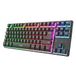 GXTrust 1831 Dothix Draadloos toetsenbord, TKL 80%, Franse AZERTY-lay-out, RGB-ledverlichting, oplaadbaar gamingtoetsenbord, 2,4 GHz, batterij 420 uur voor Windows, Mac, PC, computer, zwart