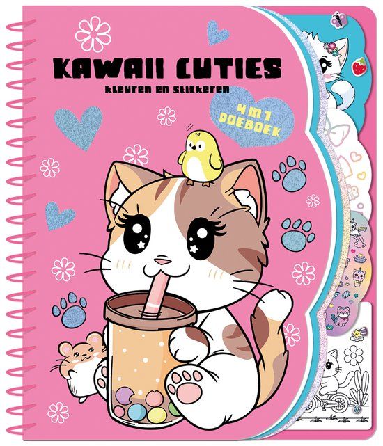 Top1Toys ImageBooks BV Kawaii cuties 4 in 1 doeboek