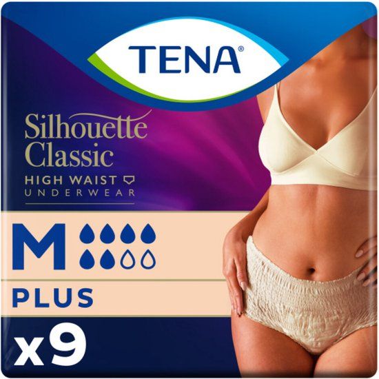 Tena Silhouet classic+ high waist creme M 9 Stuks