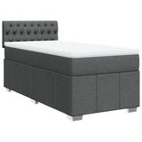 VidaXL Boxspringbed met matras, donkergrijs, 90x190 cm, gestoffeerd