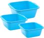 Plasticforte 3x huishoud teilen set - afwasbak - kunststof - 10-15-20 liter - blauw