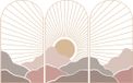 Ambiance Sticker Vliesbehang voorgelijmd reuzenmuurschilderingen - Trio D'Arches Aziatische zonsondergang - decoratieve lijm - 60 x 90 cm