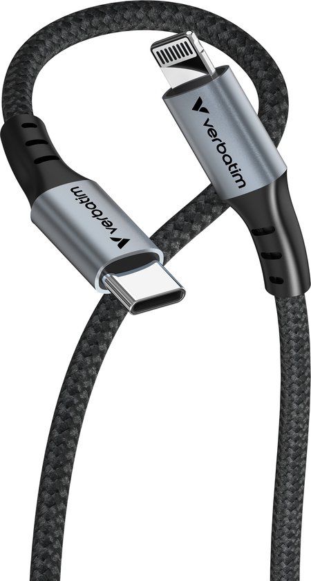 Verbatim USB-C naar Lightning kabel 1.2M Zwart