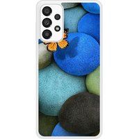 Samsung Galaxy A33 Papillon galet bleu Verstevigd hoesje met sublimatie bedrukking