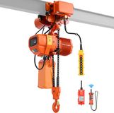 VEVOR Elektrische Kettingtakel 2000 Kg, 6,1 M Hefhoogte, Driefase, met 100 M Draadloze en 4,8 M Bekabelde Afstandsbediening, G100 Dubbele Ketting, Noodstop, Elektrische Kettingtakel voor Fabrieken, Magazijnen en Garages