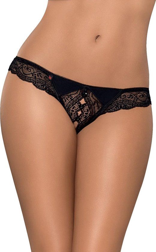 2769 Obsessive Miamor Kruisloze String - Zwart - L/XL