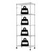 Insteekrek met 5 niveaus, metalen rek, draagvermogen 183 x 59 x 35 cm, zilver