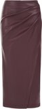 WE Fashion Dames Midi-rok van imitatieleer Aubergine L
