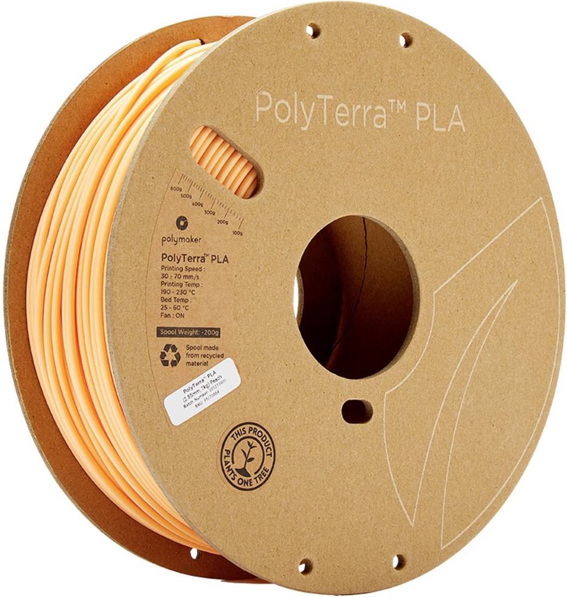 POLYMAKER PolyTerra PLA filament Peach 2,85 mm 1 kg