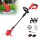 StarTech Accu-grastrimmer - Elektrische onkruidtrimmer - Verstelbare handgreep - 2 oplaadbare accu's - Stil - Rood