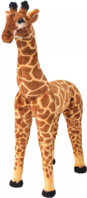 vidaXL Speelgoed giraffe staand XXL pluche bruin en geel