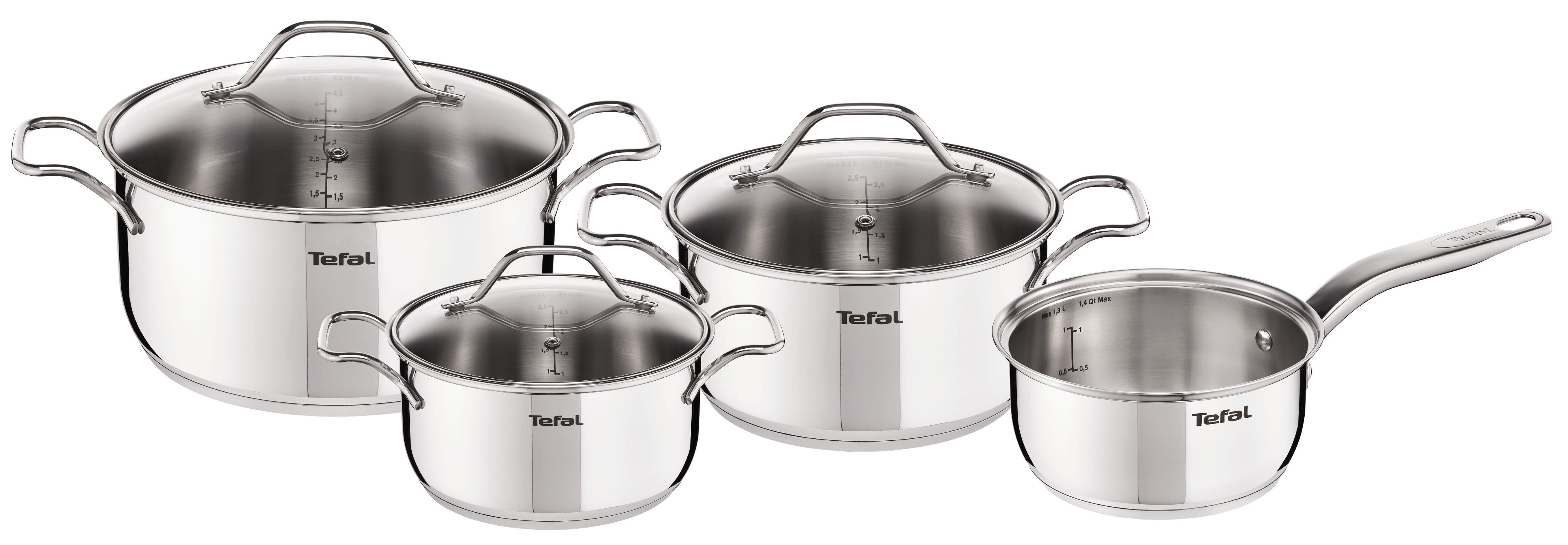 Tefal Intuition Pannenset - 4-delig - RVS - Geschikt voor alle warmtebronnen, ook inductie