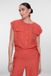 Geisha Cropped Blouse met linnenlook - Oranje - XS