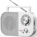 Unyqoos® Radio portable – Récepteur AM/FM/SW avec réduction du bruit DSP, stéréo 5W, antenne télescopique 6 éléments, fonctionne sur secteur et 3 piles D, avec prise casque