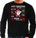 Bellatio Decorations Foute Kersttrui/sweater voor heren - songtekst Last Christmas - Zwart - Kerstman L