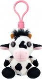 Wild Planet Koe Sleutelhanger - 9 cm - Pluche - Koeien Knuffel Hanger
