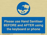 Gebruik Hand Sanitiser voor en na het gebruik van het toetsenbord of de telefoon