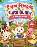 Farm Friends Cute Bunny: A Cute Farm Adventure Coloring Book for Kids and Toddlers with Thick Bold Outlines and Simple Large Drawings