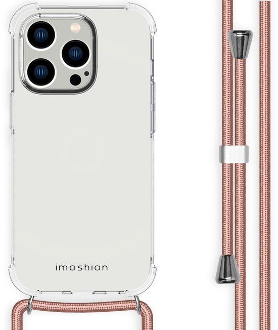 imoshion Hoesje - Geschikt voor Apple iPhone 14 Pro - Backcover met koord - Rosé Goud