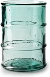 Jodeco Bloemenvaas Barril - transparant blauw - eco glas - 14 x 20 cm - cilinder vaas