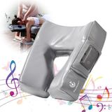 Master Massage ErgonomicDream MusicMaster Gezichtskussen in de vorm van een neushoorn met traagschuim en Hi-Fi Bluetooth AUX luidspreker voor massagetafel, massagebank, grijs