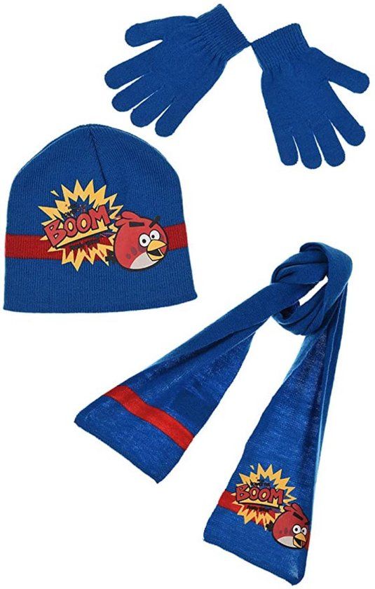 Angry Birds Winterset - Handschoenen, sjaal en muts - Donkerblauw - Kinderen