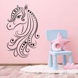 Autocollant Mural Tête De Cheval - 287x473 Cm - Noir