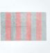 Homescapes Tapis de bain antidérapant à rayures 100% Coton, rose et gris