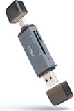 TooQ TQR-3001G, MicroSD, SD, Grijs, Aluminium, USB 3.0 Type-A/Type-C