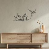 Stijlvol zwart decoratief metalen wandaccessoire, 10 x 15 cm, 100% metaal, 1,2 mm dik, perfect voor moderne woondecoratie en unieke muurkunst