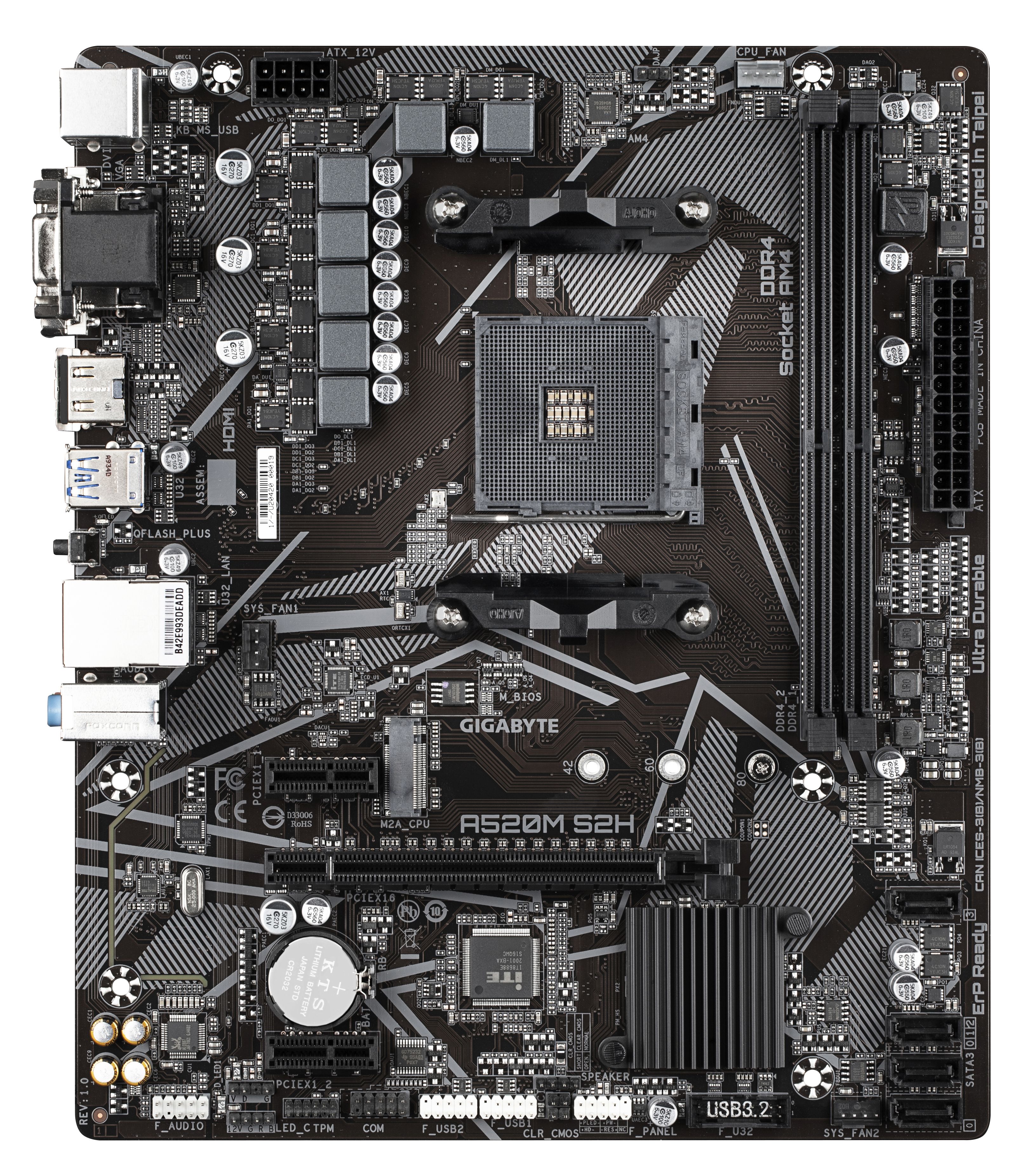 GIGABYTE A520M S2H Motherboard - AMD A520 - Socket AM4 - Micro ATX