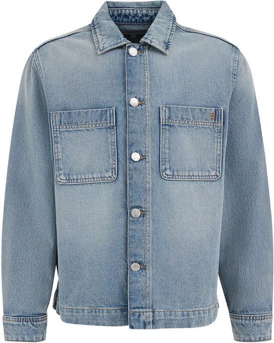 WE Fashion Heren regular fit denim overshirt