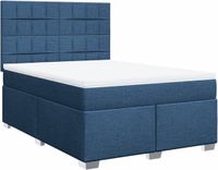vidaXL Boxspringbed met matras, stof, blauw, 160x200 cm