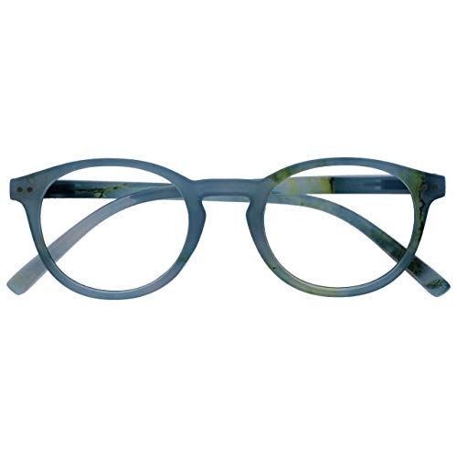 Opulize Zen Reading Glasses Shiny Turquoise Blue Small Men Women Spring Hinges R24-Q +1.50