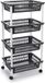 Plastic Forte Keukentrolley op wieltjes - 4-laags - antraciet - kunststof - 40x50x85 cm - opberg trolley