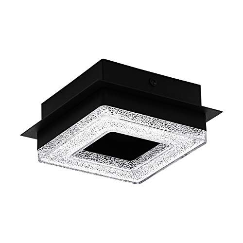 EGLO Fradelo 1 Led-plafondlamp - Zwart - Kristaleffect - Warm wit