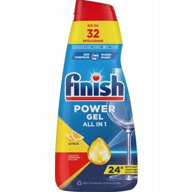 Finish Power All in 1 Citrus Lemon Gel - 32 Wasbeurten - 650ml